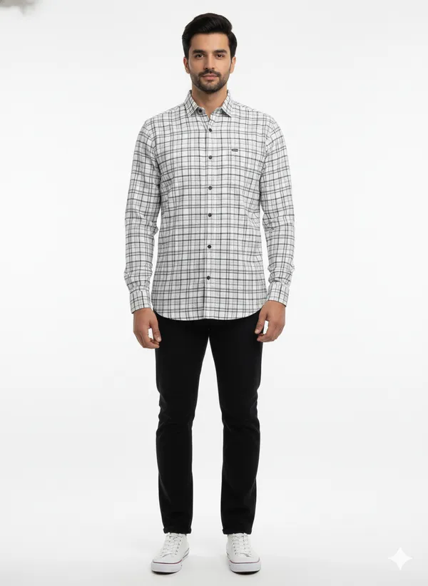 Off_White_Premium_&_Elegant_Casual_Check_Shirt_For_Men