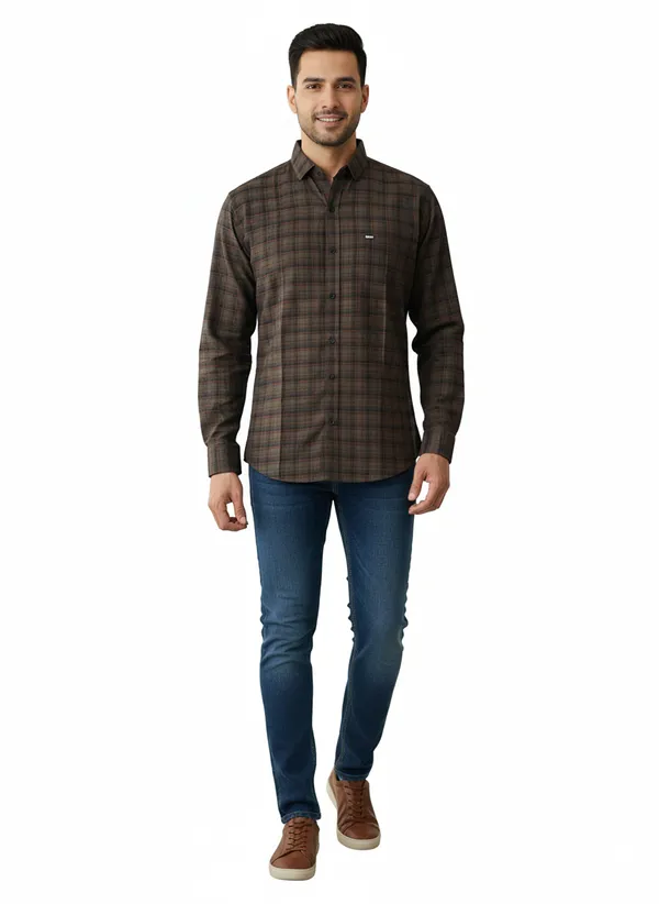 Olive_Premium_&_Elegant_Casual_Check_Shirt_For_Men