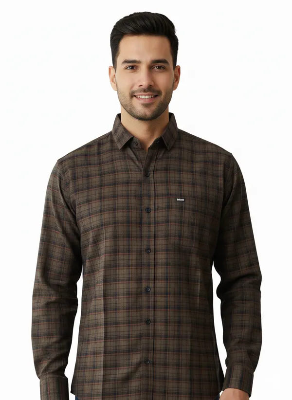 Olive_Premium_&_Elegant_Casual_Check_Shirt_For_Men