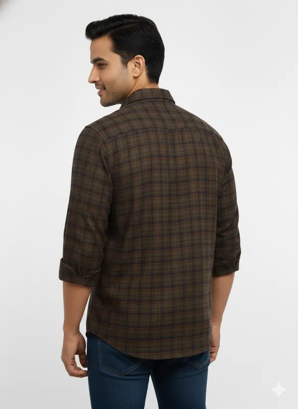 Olive_Premium_&_Elegant_Casual_Check_Shirt_For_Men