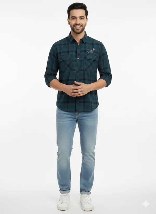 Blue_Premium_&_Elegant_Casual_Check_Shirt_For_Men
