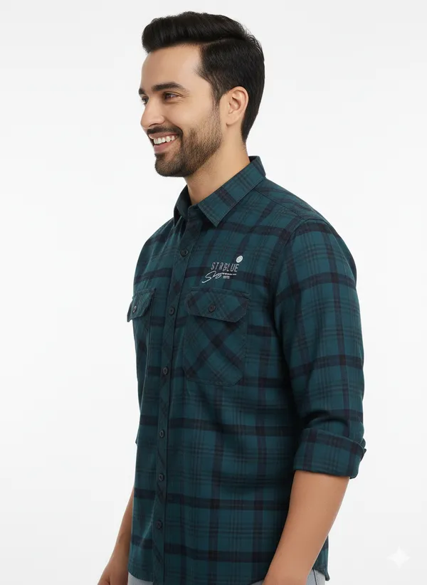 Blue_Premium_&_Elegant_Casual_Check_Shirt_For_Men