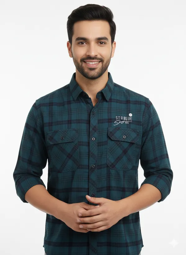 Blue_Premium_&_Elegant_Casual_Check_Shirt_For_Men