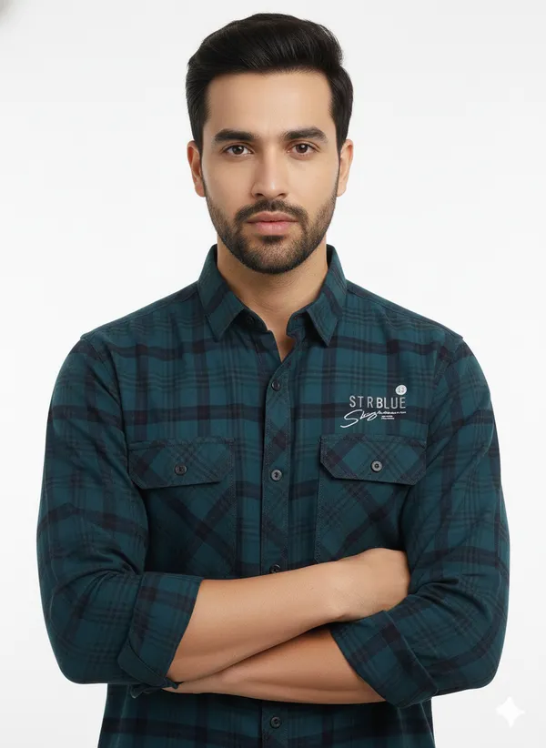 Blue_Premium_&_Elegant_Casual_Check_Shirt_For_Men