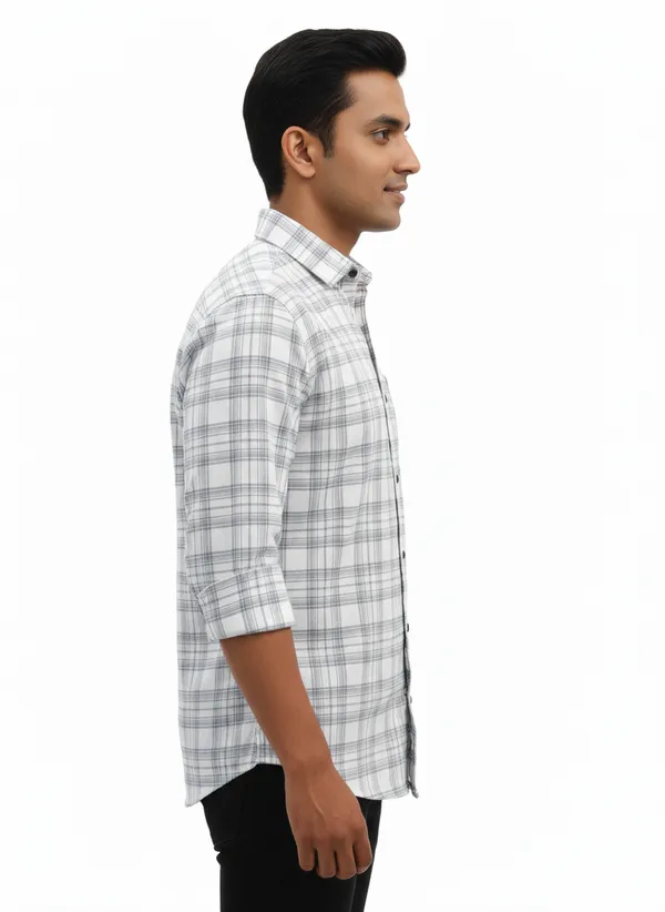 White_Premium_&_Elegant_Casual_Check_Shirt_For_Men