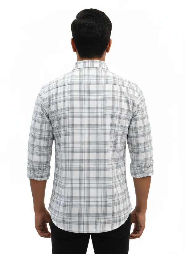White_Premium_&_Elegant_Casual_Check_Shirt_For_Men