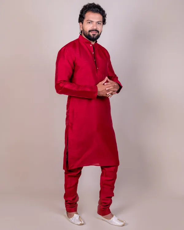 Maroon_Premium_&_Elegant_Kurta_Set_For_Men