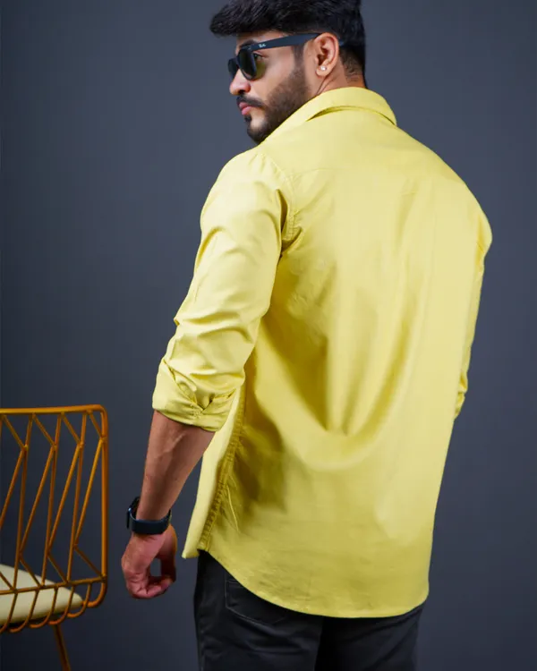 Yellow_Plain_Premium_&_Elegant_Premium_&_Elegant_Casual_Shirt_For_Men