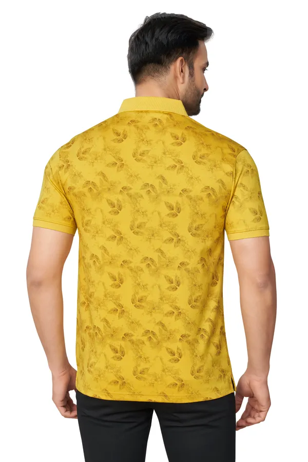 Mustard_Printed_Collared_Half_Sleeves_Tshirt_For_Men