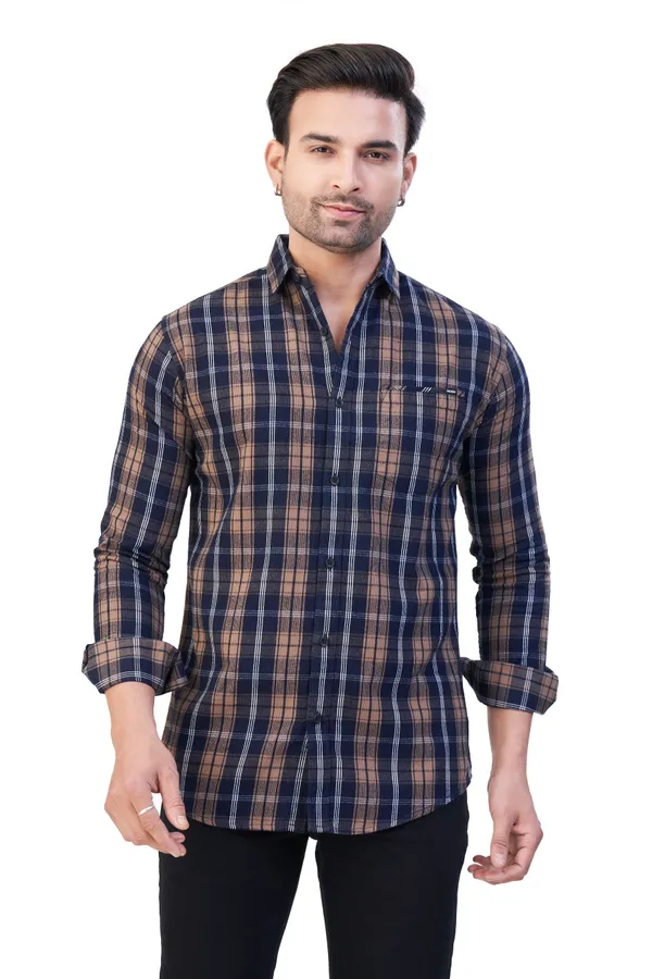 Navy_Blue_Checks_Premium_&_Elegant_Casual_Shirt_For_Men