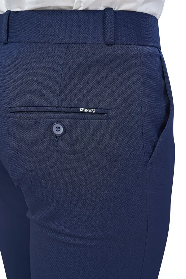 Navy_Blue_Textured_Plain_Stylish_&_Comfortable_Bottomwear_Trouser_For_Men