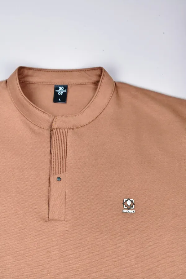 Brown_Half_Sleeves_Soft_Sinker_Comfortable_T-Shirt_For_Men