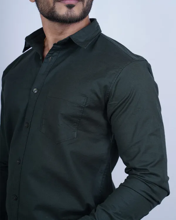 Olive_Plain_Premium_&_Elegant_Premium_&_Elegant_Casual_Shirt_For_Men