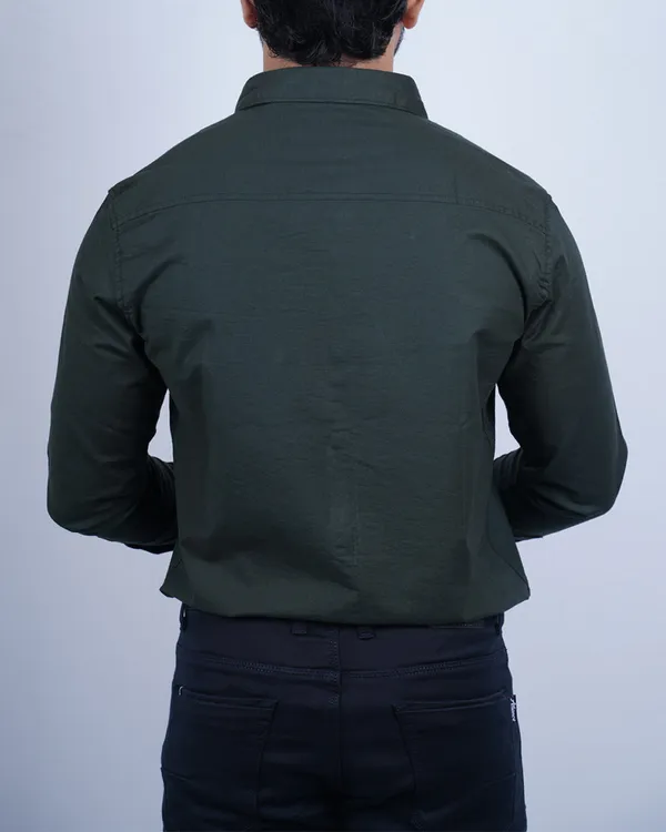 Olive_Plain_Premium_&_Elegant_Premium_&_Elegant_Casual_Shirt_For_Men
