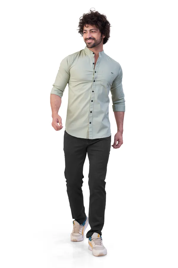 Pista_Plain_Stand_Collar_Premium_&_Elegant_Casual_Shirt_For_Men