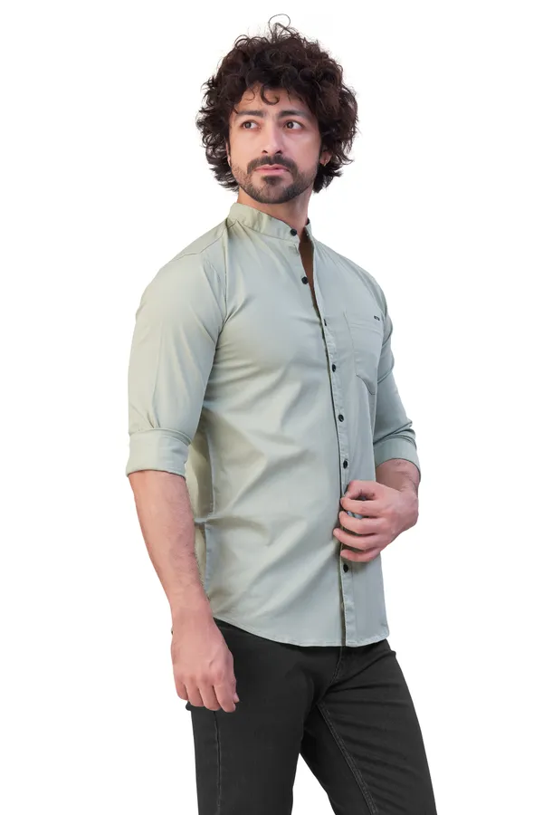 Pista_Plain_Stand_Collar_Premium_&_Elegant_Casual_Shirt_For_Men