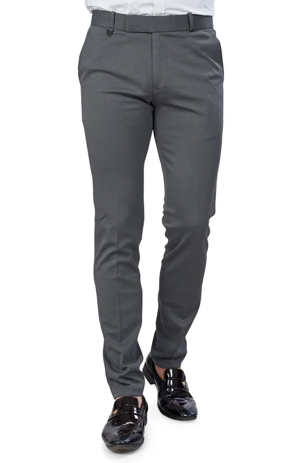 Dark_Grey_Color_Textured_Plain_Trouser_for_Men_|_Stylish_&_Comfortable_Bottomwear