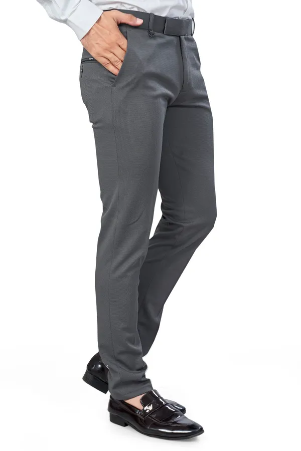 Dark_Grey_Color_Textured_Plain_Trouser_for_Men_|_Stylish_&_Comfortable_Bottomwear
