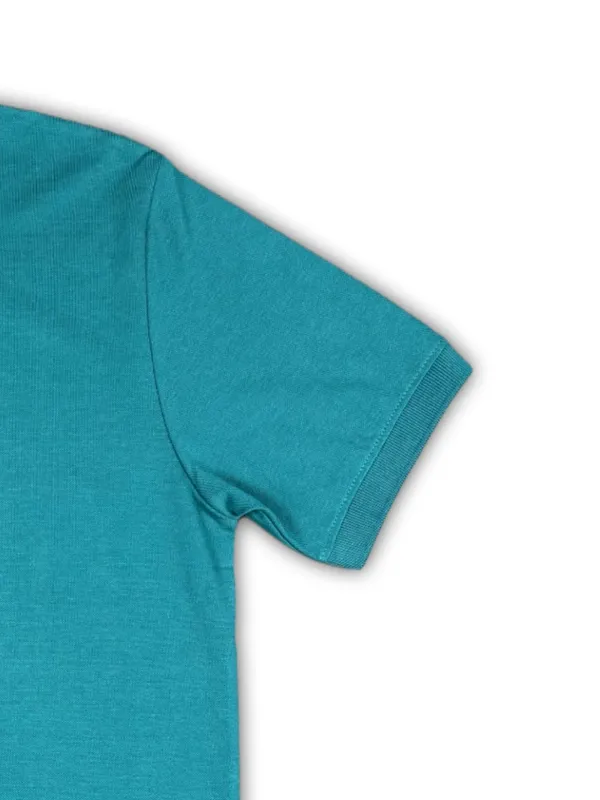 Rust_Green_Solid_Collared_Half_Sleeve_Stylish_&_Comfortable_T-Shirt_For_Men