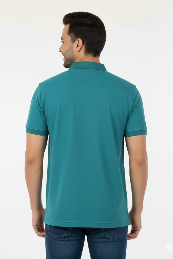 Rust_Green_Solid_Collared_Half_Sleeve_Stylish_&_Comfortable_T-Shirt_For_Men