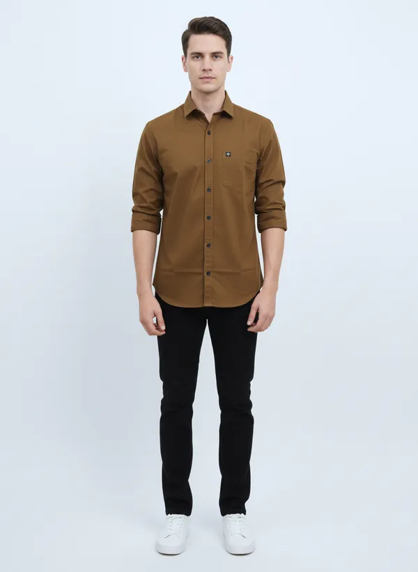 Brown_Solid_Premium_&_Elegant_Casual_Shirt_For_Men