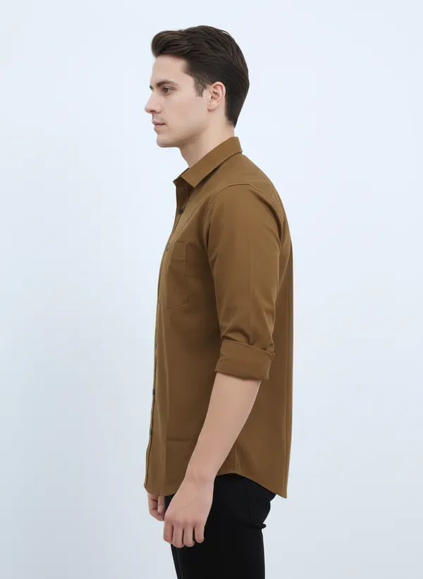 Brown_Solid_Premium_&_Elegant_Casual_Shirt_For_Men