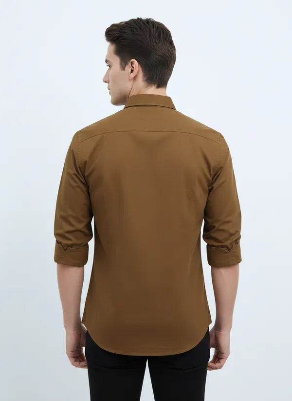 Brown_Solid_Premium_&_Elegant_Casual_Shirt_For_Men