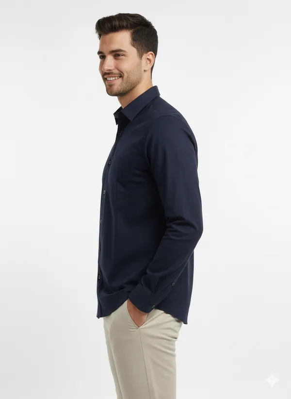 Navy_Blue_Solid_Premium_&_Elegant_Casual_Shirt_For_Men