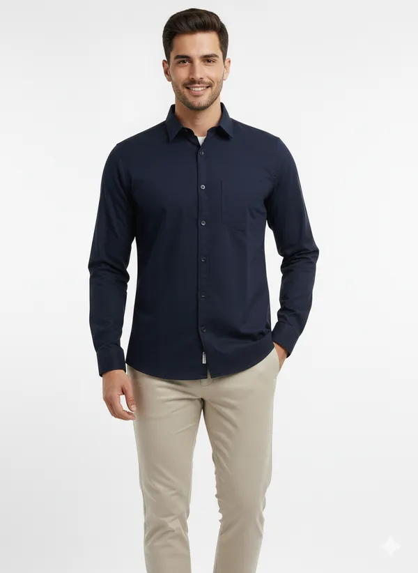 Navy_Blue_Solid_Premium_&_Elegant_Casual_Shirt_For_Men
