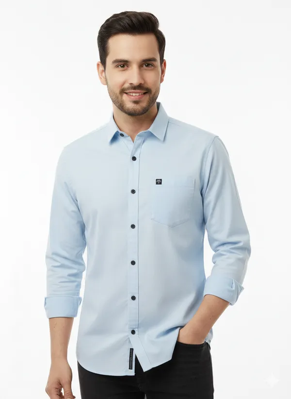 Sky_Blue_Solid_Premium_&_Elegant_Casual_Shirt_For_Men