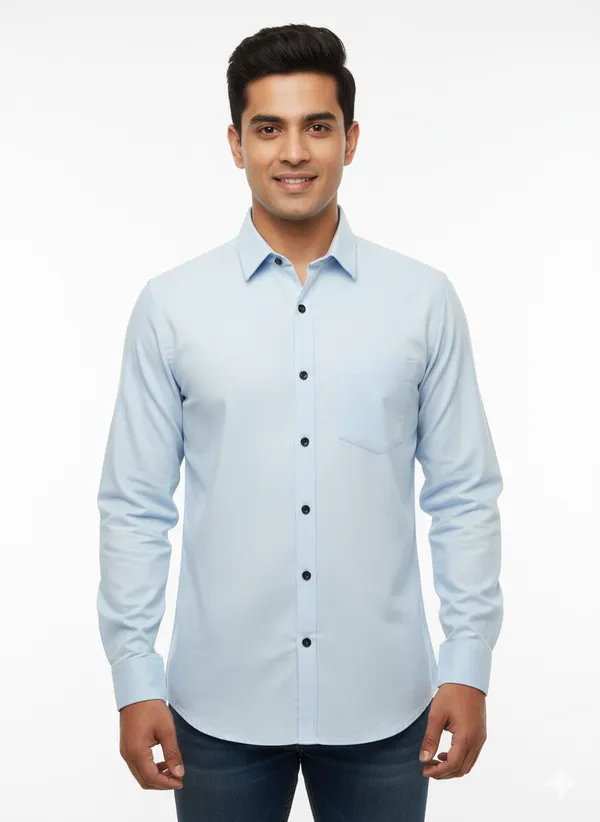 Sky_Blue_Solid_Premium_&_Elegant_Casual_Shirt_For_Men