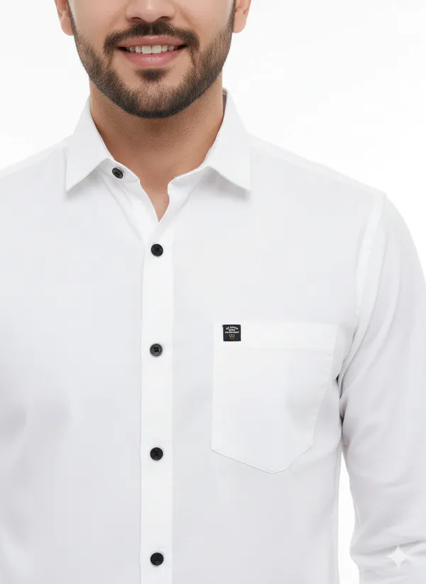 White_Solid_Premium_&_Elegant_Casual_Shirt_For_Men
