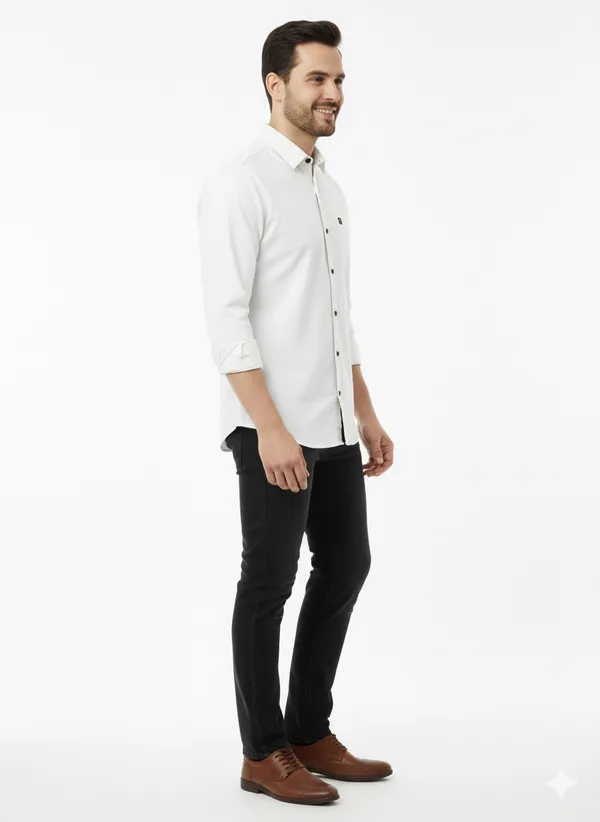 White_Solid_Premium_&_Elegant_Casual_Shirt_For_Men