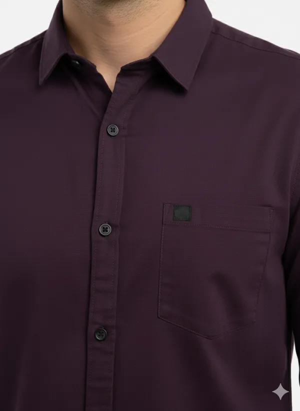 Wine_Solid_Premium_&_Elegant_Casual_Shirt_For_Men