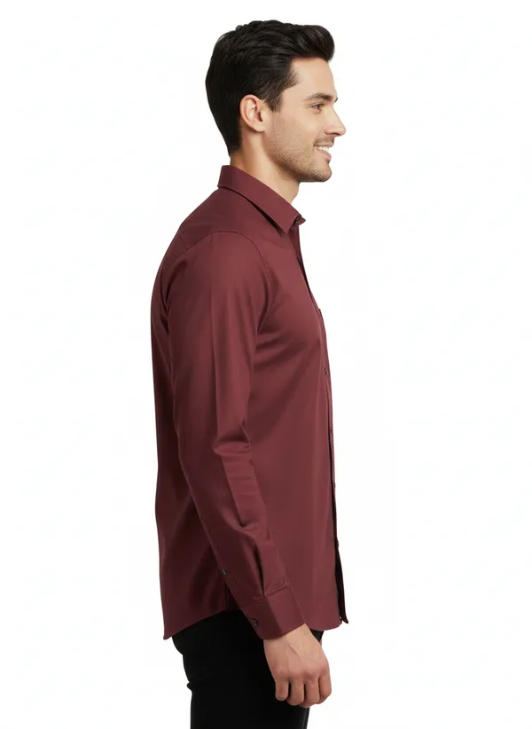 Wine_Solid_Premium_&_Elegant_Casual_Shirt_For_Men