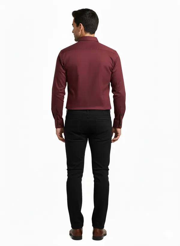 Wine_Solid_Premium_&_Elegant_Casual_Shirt_For_Men