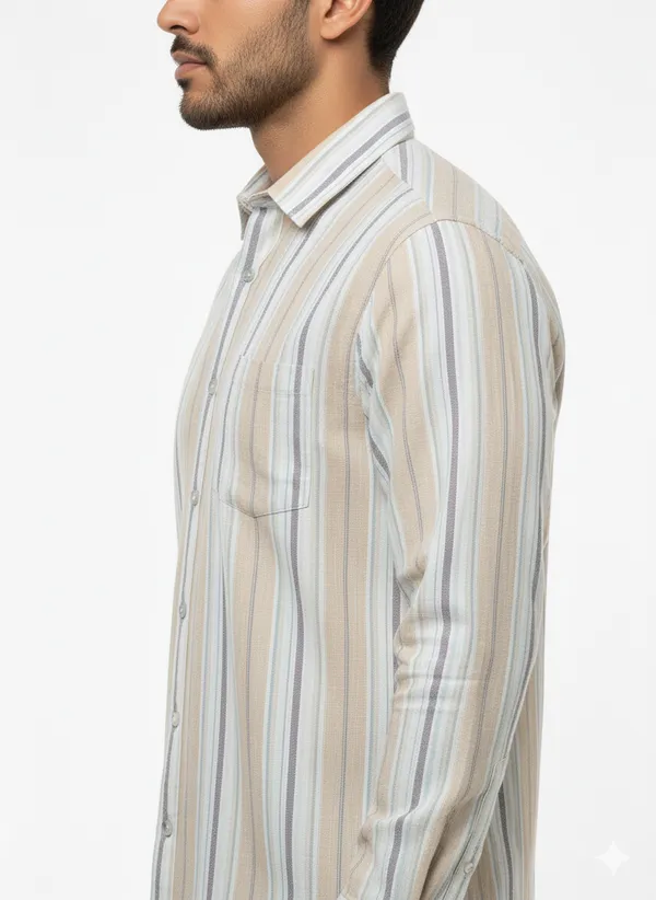 Cream_Striped_Premium_&_Elegant_Casual_Shirt_For_Men