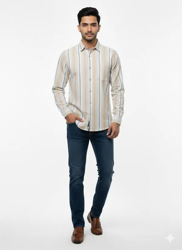 Cream_Striped_Premium_&_Elegant_Casual_Shirt_For_Men
