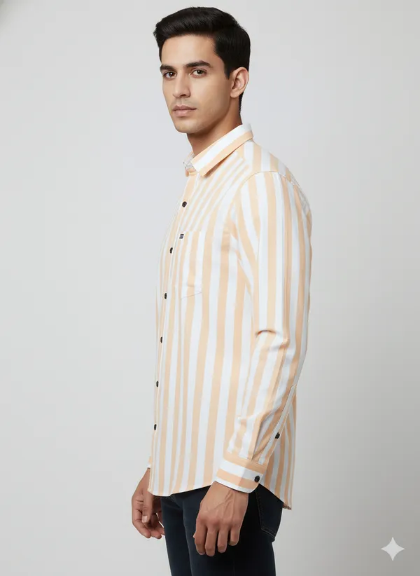 Orange_Striped_Premium_&_Elegant_Casual_Shirt_For_Men