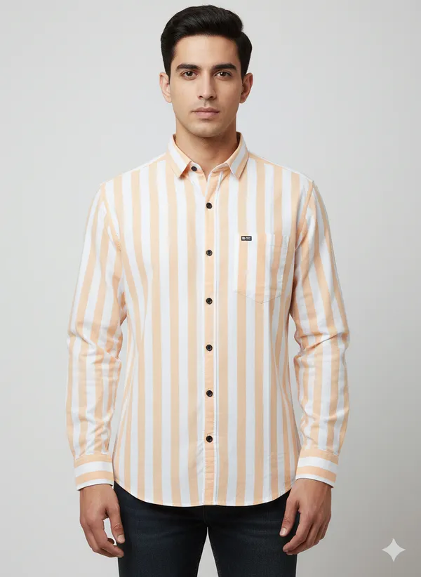 Orange_Striped_Premium_&_Elegant_Casual_Shirt_For_Men