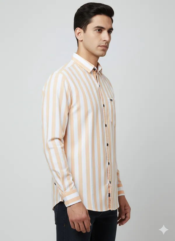 Orange_Striped_Premium_&_Elegant_Casual_Shirt_For_Men