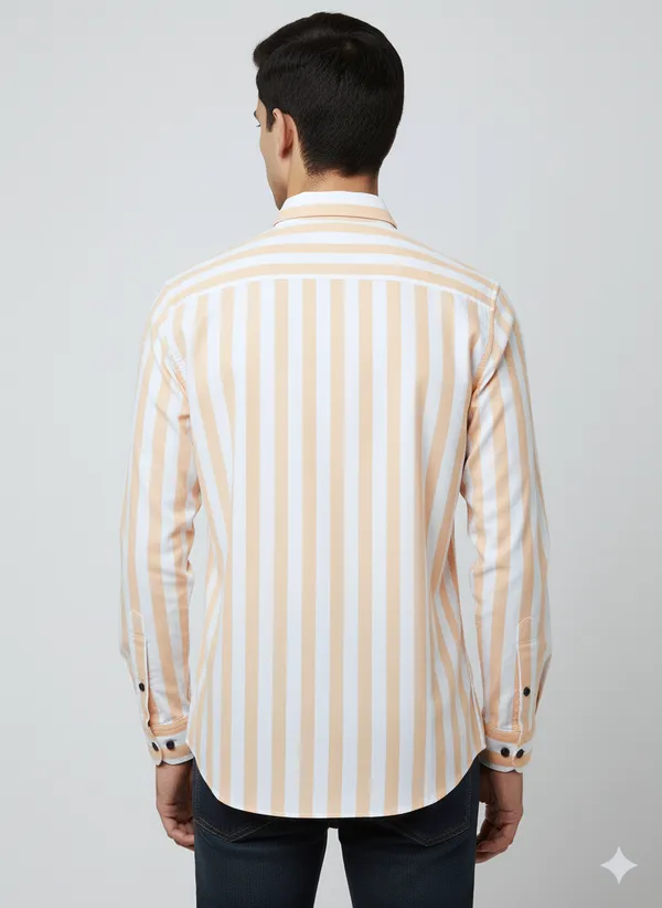 Orange_Striped_Premium_&_Elegant_Casual_Shirt_For_Men