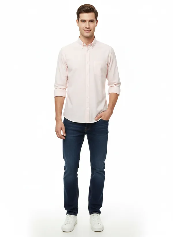 Peach_Striped_Premium_&_Elegant_Casual_Shirt_For_Men