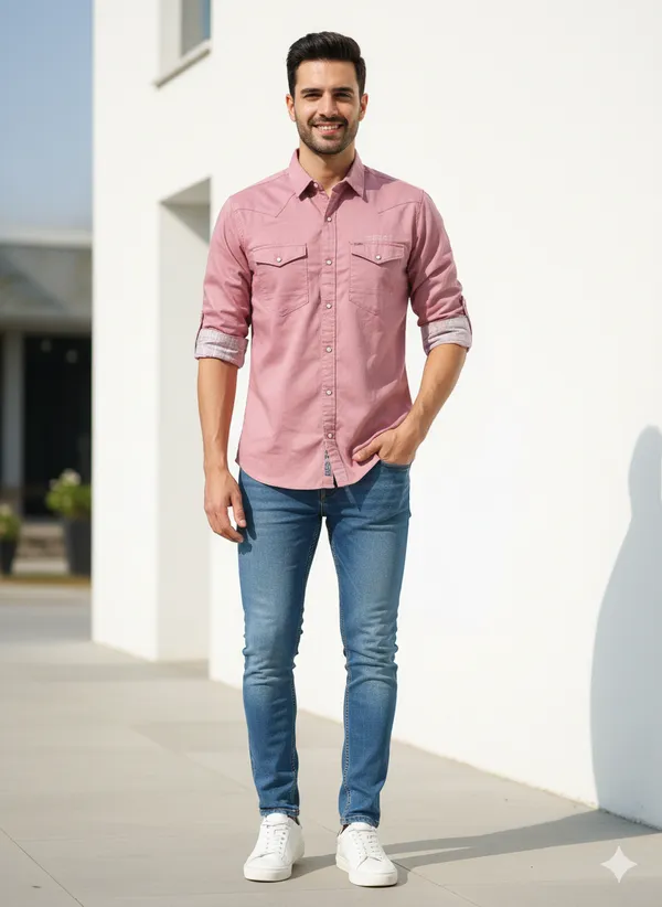 Onion_Sulphur_Plain_Premium_&_Elegant_Casual_Shirt_For_Men