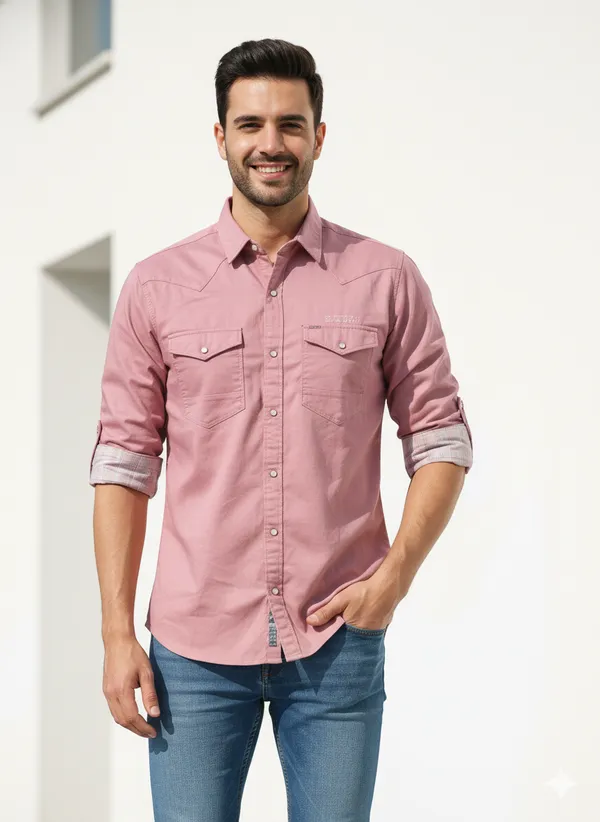 Onion_Sulphur_Plain_Premium_&_Elegant_Casual_Shirt_For_Men