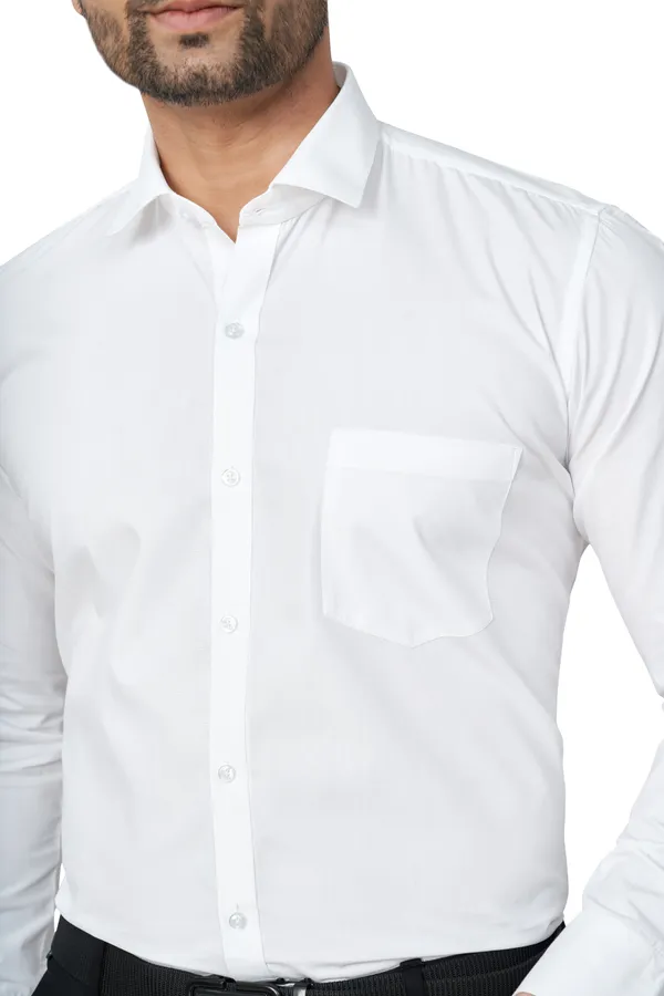 White_Plain_Full_Sleeves_Formal_Shirt_For_Men
