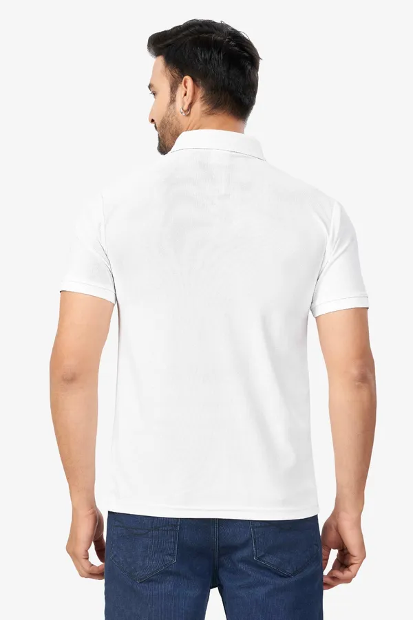 White_Plain_Collar_Half_Sleeve_Sinker_Premium_&_Elegant_Casual_&_Sports_Wear_T-Shirt_For_Men