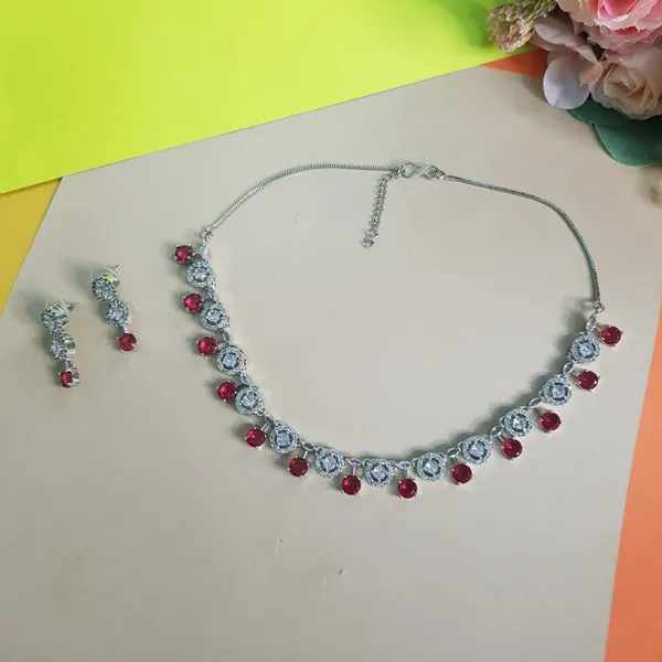 Red_Elegant_Design_AD_Necklace_Set_For_Women