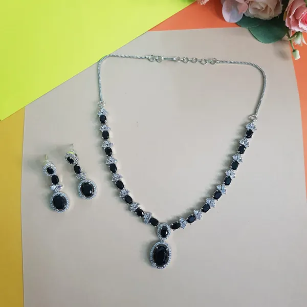 Black_Elegant_Design_Stones_AD_Necklace_SetFor_Women
