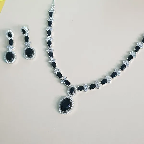 Black_Elegant_Design_Stones_AD_Necklace_SetFor_Women